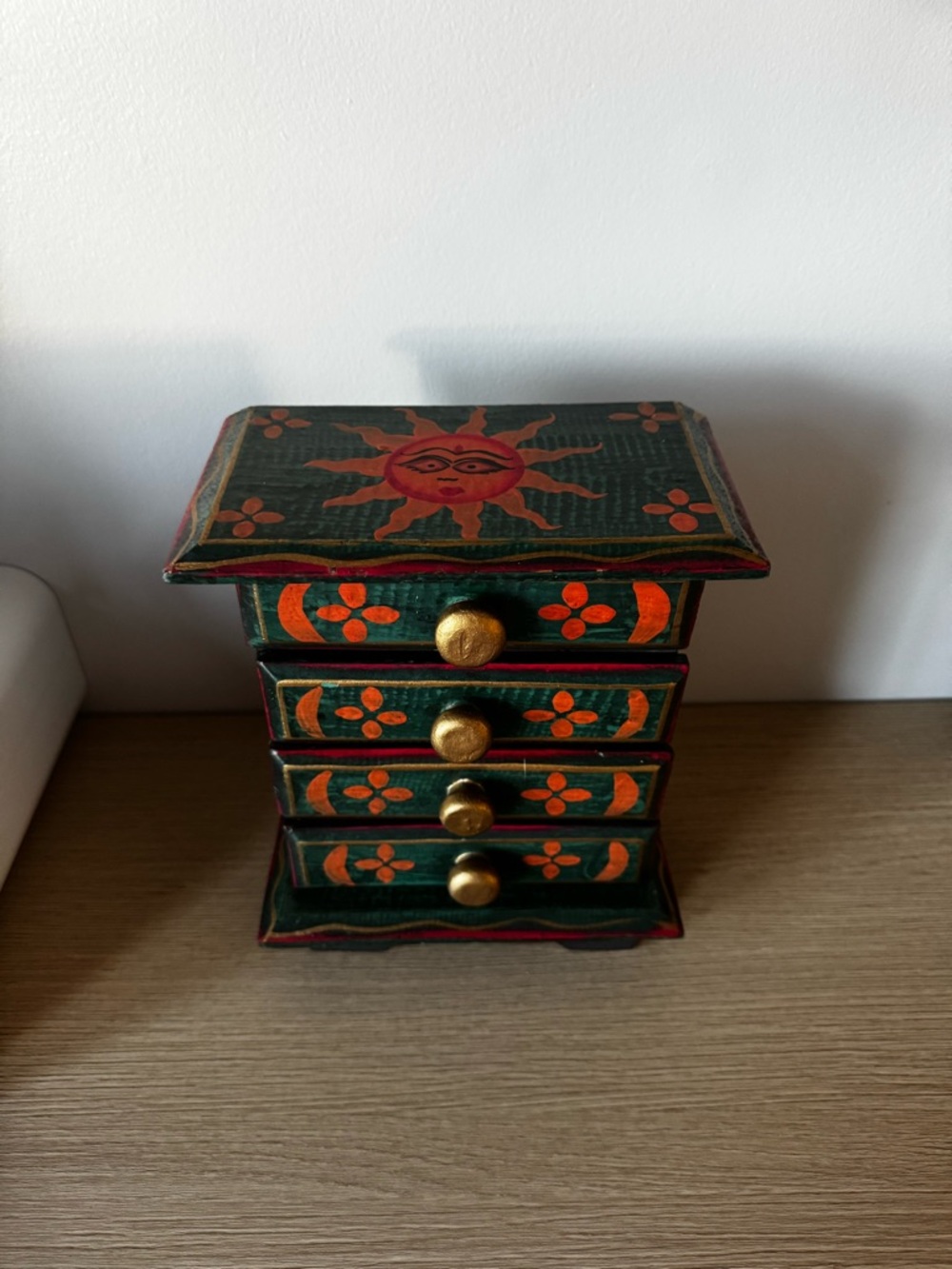 Hand-Painted Green and Gold Accent Chest - Home Accents - Picture 8 of 9